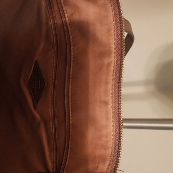 Fossil White and Brown Tote Bag with Leather Trim - Picture 6 of 6